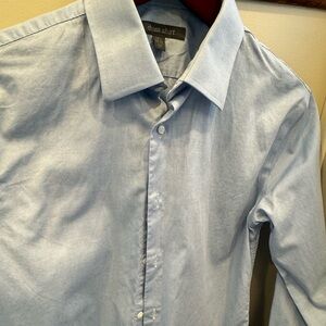 Boys, blue, button down, dress shirt, 14 1/2, 32-33
